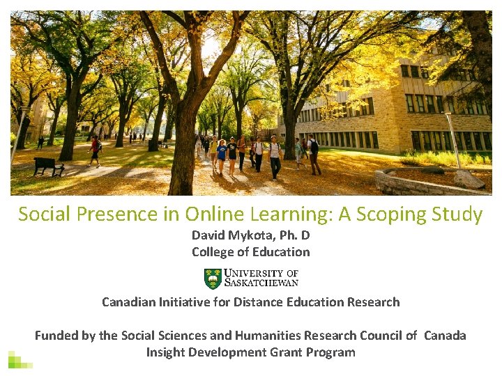 Social Presence in Online Learning A Scoping Study