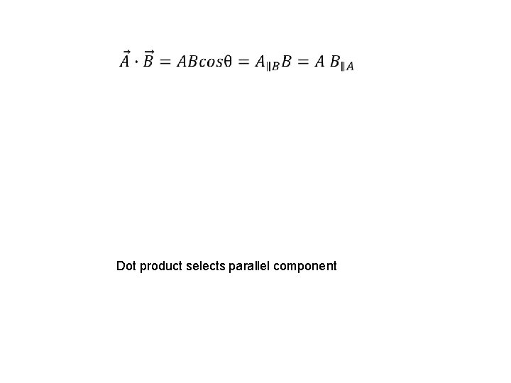 Dot product selects parallel component 