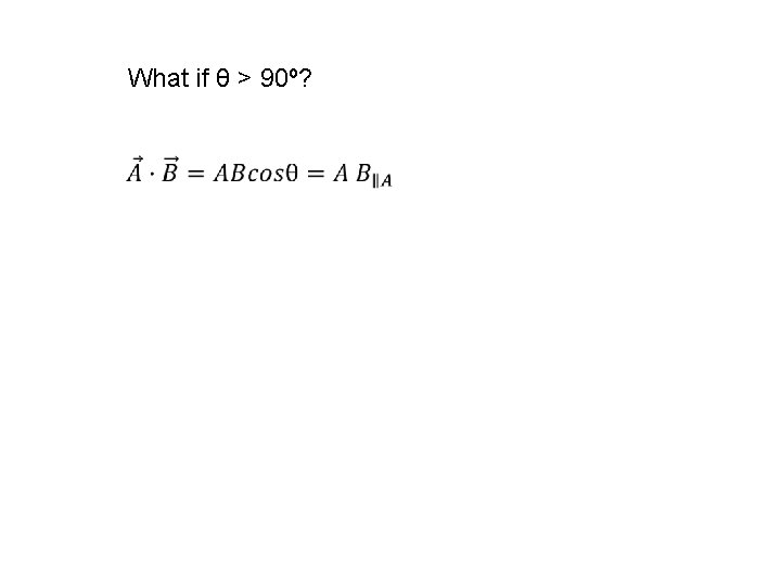 What if θ > 90º? 