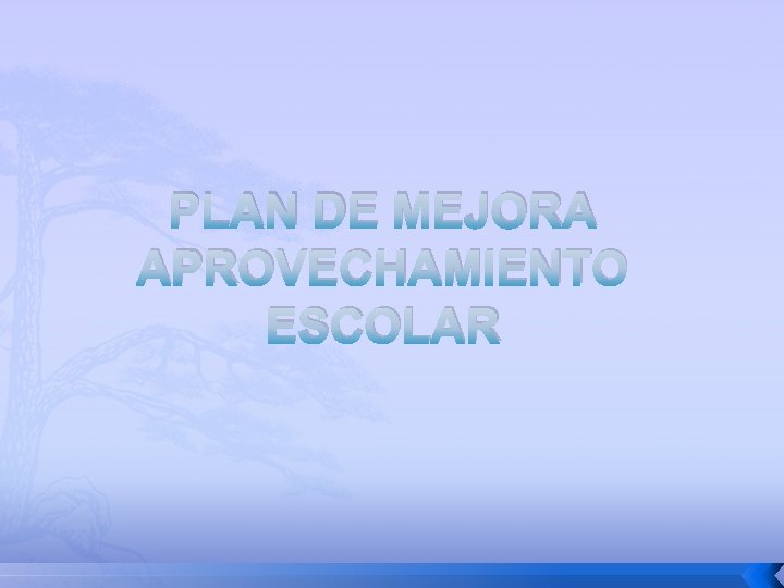 PLAN DE MEJORA APROVECHAMIENTO ESCOLAR 