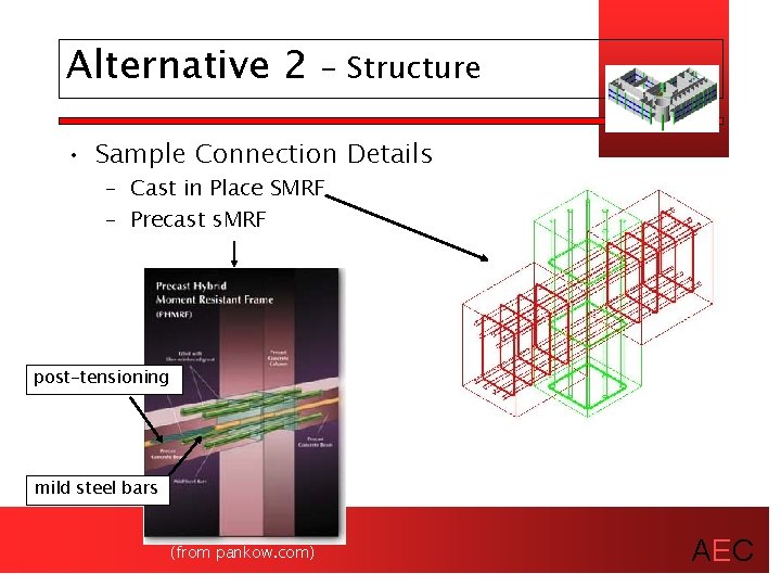 Alternative 2 - Structure • Sample Connection Details – Cast in Place SMRF –