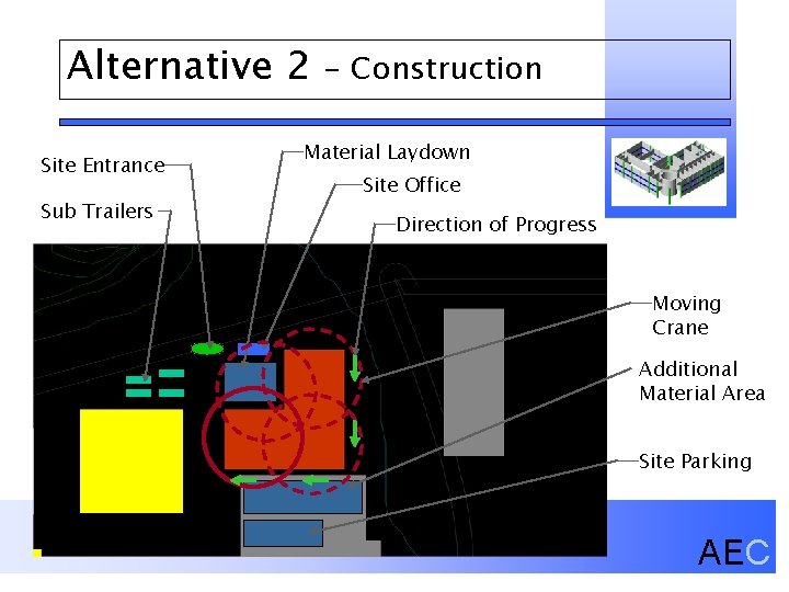 Alternative 2 Site Entrance Sub Trailers - Construction Material Laydown Site Office Direction of