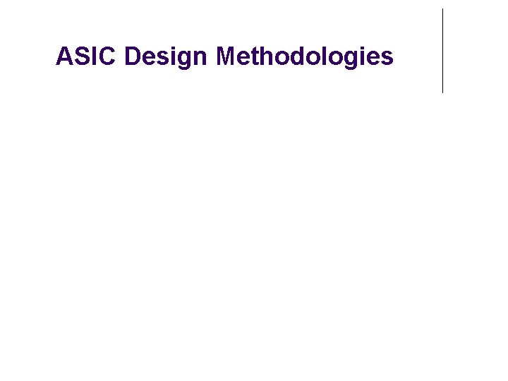 ASIC Design Methodologies 