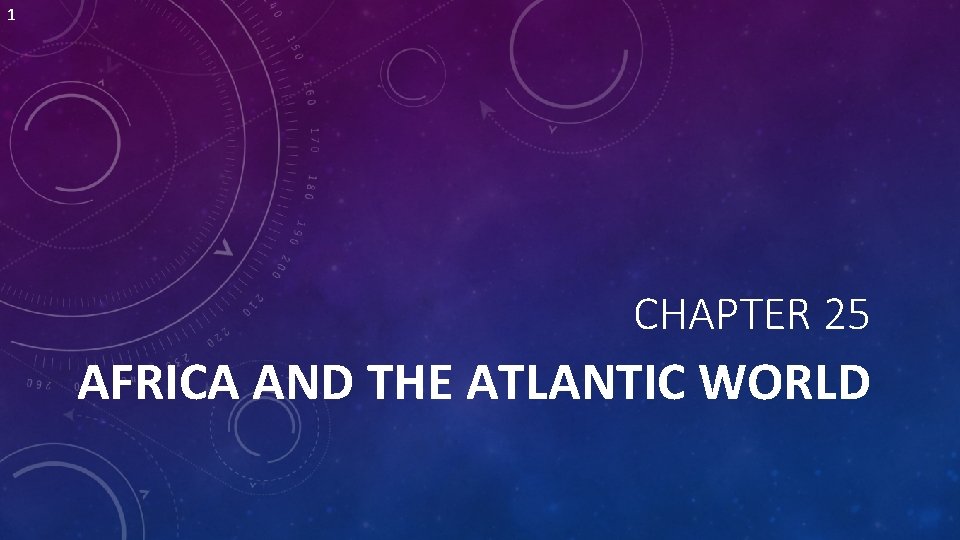 1 CHAPTER 25 AFRICA AND THE ATLANTIC WORLD 