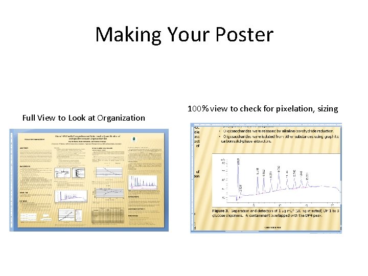 Making Your Poster Full View to Look at Organization 100% view to check for