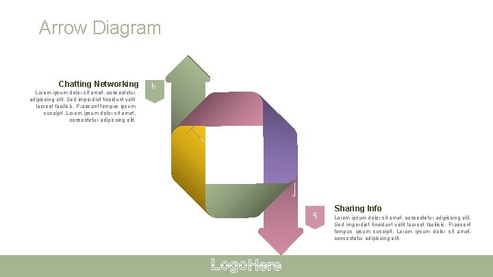Arrow Diagram Chatting Networking Lorem ipsum dolor sit amet, consectetur adipiscing elit. Sed imperdiet
