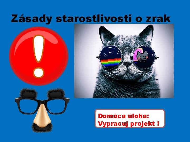 Zásady starostlivosti o zrak Domáca úloha: Vypracuj projekt ! 