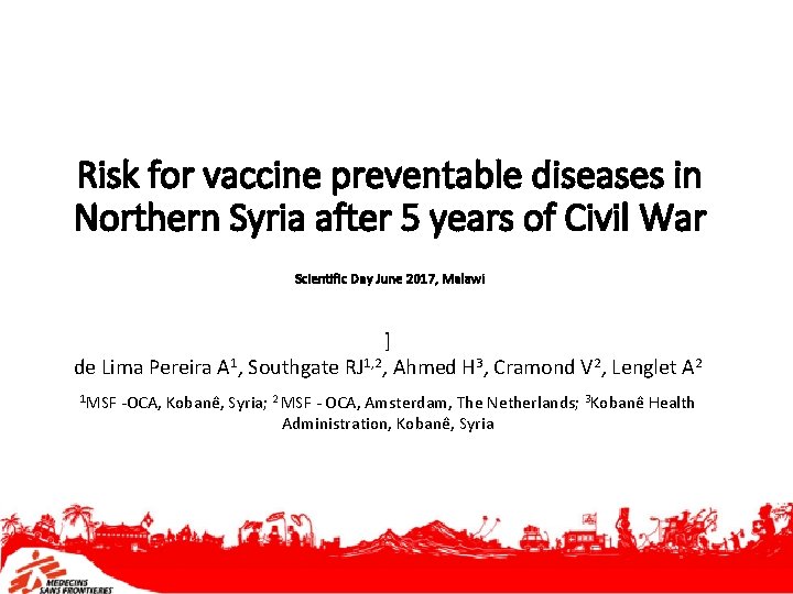 Risk for vaccine preventable diseases in Northern Syria after 5 years of Civil War