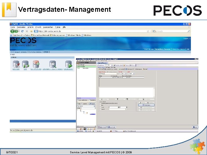 Vertragsdaten- Management 9/7/2021 Service Level Management mit PECOS | © 2009 