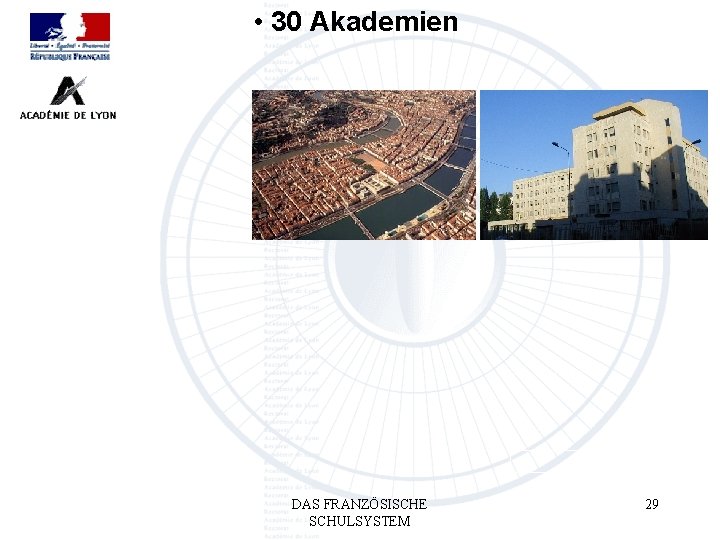  • 30 Akademien DAS FRANZÖSISCHE SCHULSYSTEM 29 