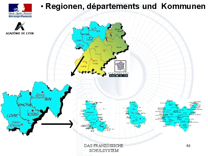  • Regionen, départements und Kommunen DAS FRANZÖSISCHE SCHULSYSTEM 46 