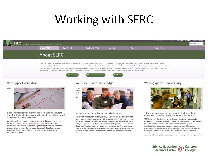 Working with SERC 
