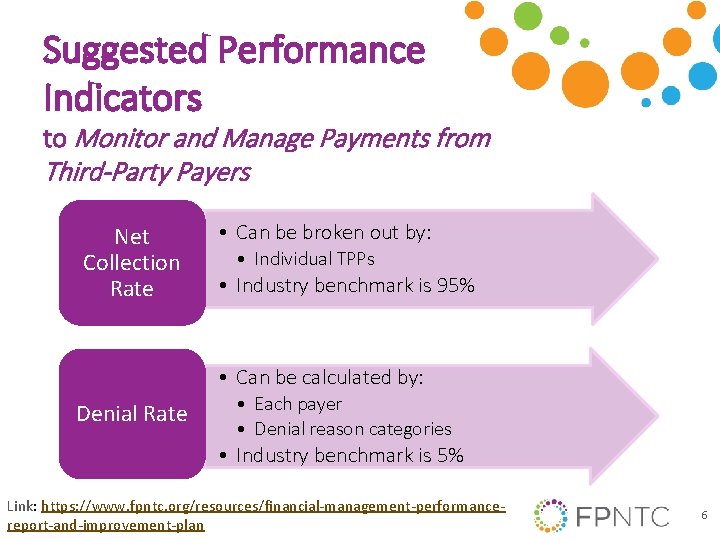 Suggested Performance Indicators to Monitor and Manage Payments from Third-Party Payers Net Collection Rate