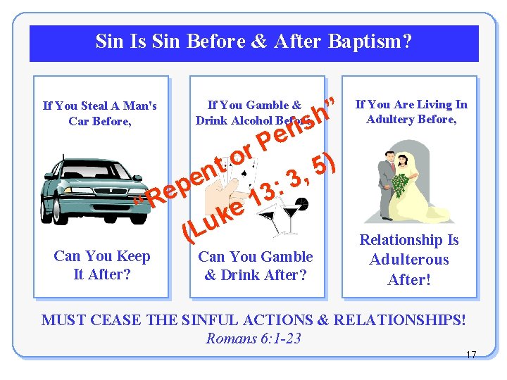 Sin Is Sin Before & After Baptism? r o t n e p e