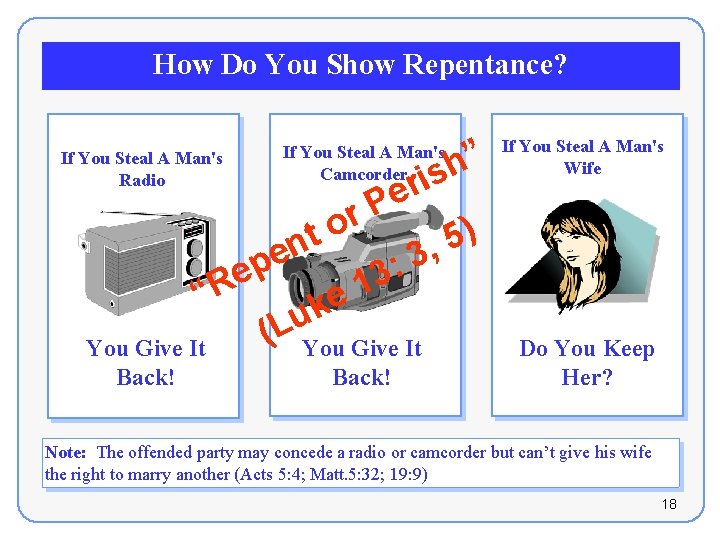 How Do You Show Repentance? r o t n e p e R “
