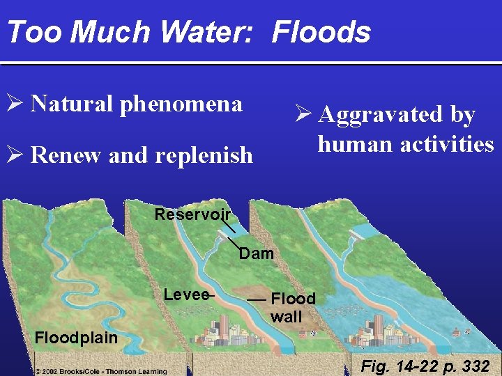 Too Much Water: Floods Ø Natural phenomena Ø Aggravated by human activities Ø Renew