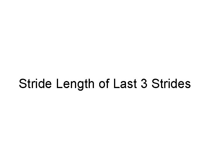 Stride Length of Last 3 Strides 