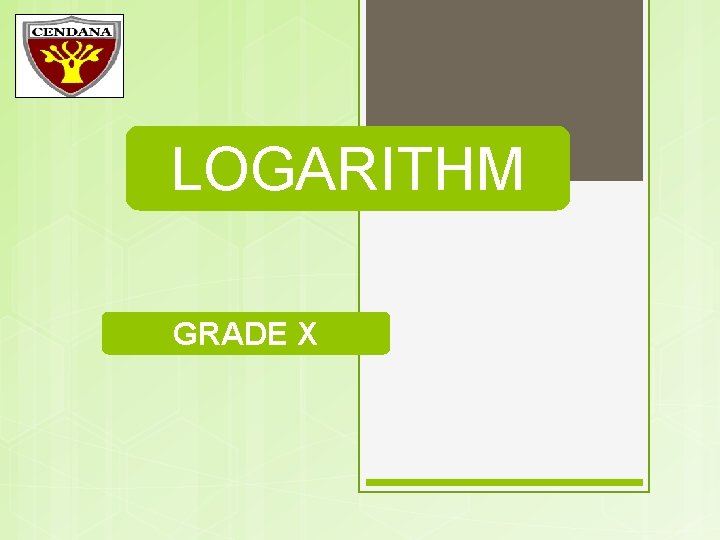 LOGARITHM GRADE X 