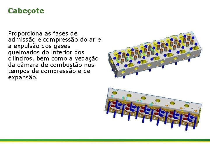 Cabeçote Proporciona as fases de admissão e compressão do ar e a expulsão dos