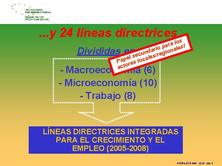 . . . y 24 líneas directrices s lo a r a o p