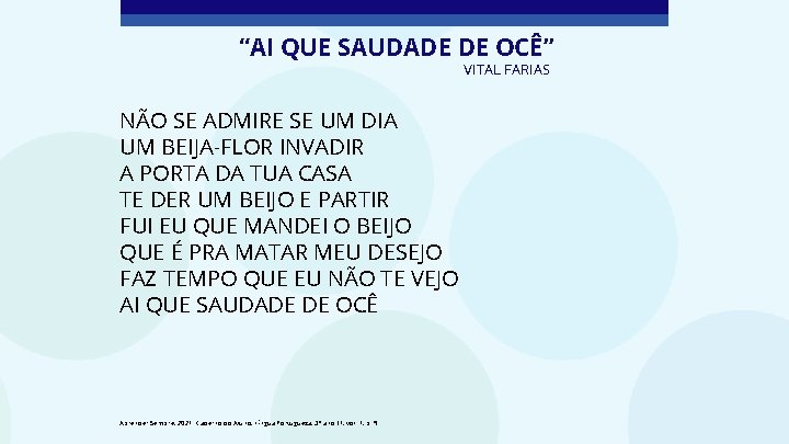 “AI QUE SAUDADE DE OCÊ” VITAL FARIAS NÃO SE ADMIRE SE UM DIA UM