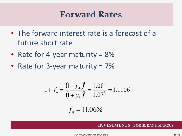 Forward Interest Rates Chapter Fifteen The Term Structure of Interest Rates