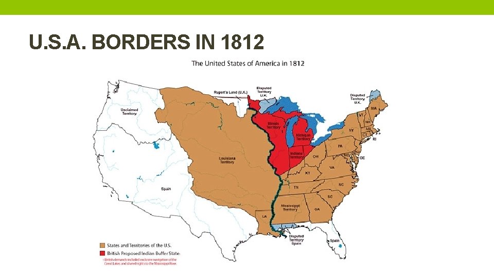 U. S. A. BORDERS IN 1812 