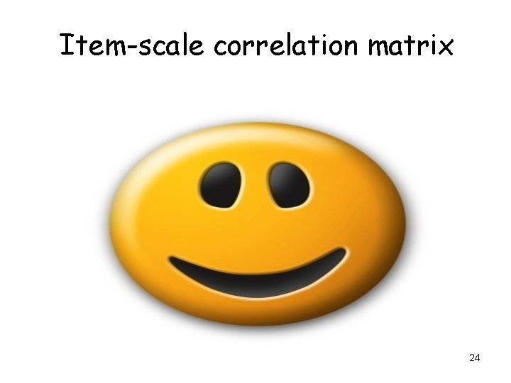 Item-scale correlation matrix 24 