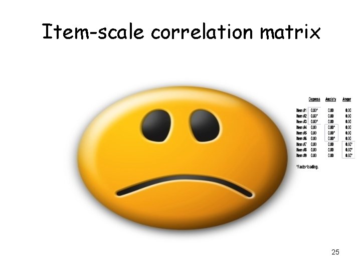 Item-scale correlation matrix 25 