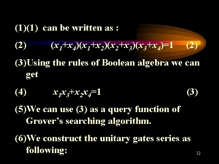 (1)(1) can be written as : (2) (x 1+x 4)(x 1+x 2)(x 2+x 3)(x