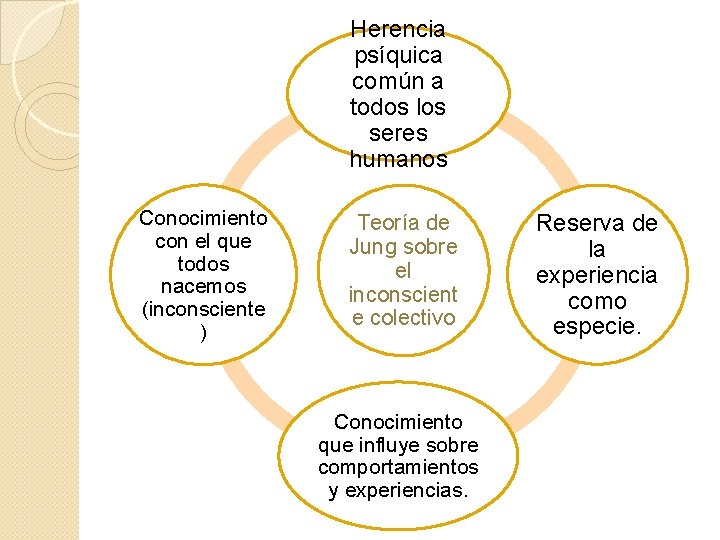 Herencia psíquica común a todos los seres humanos Conocimiento con el que todos nacemos