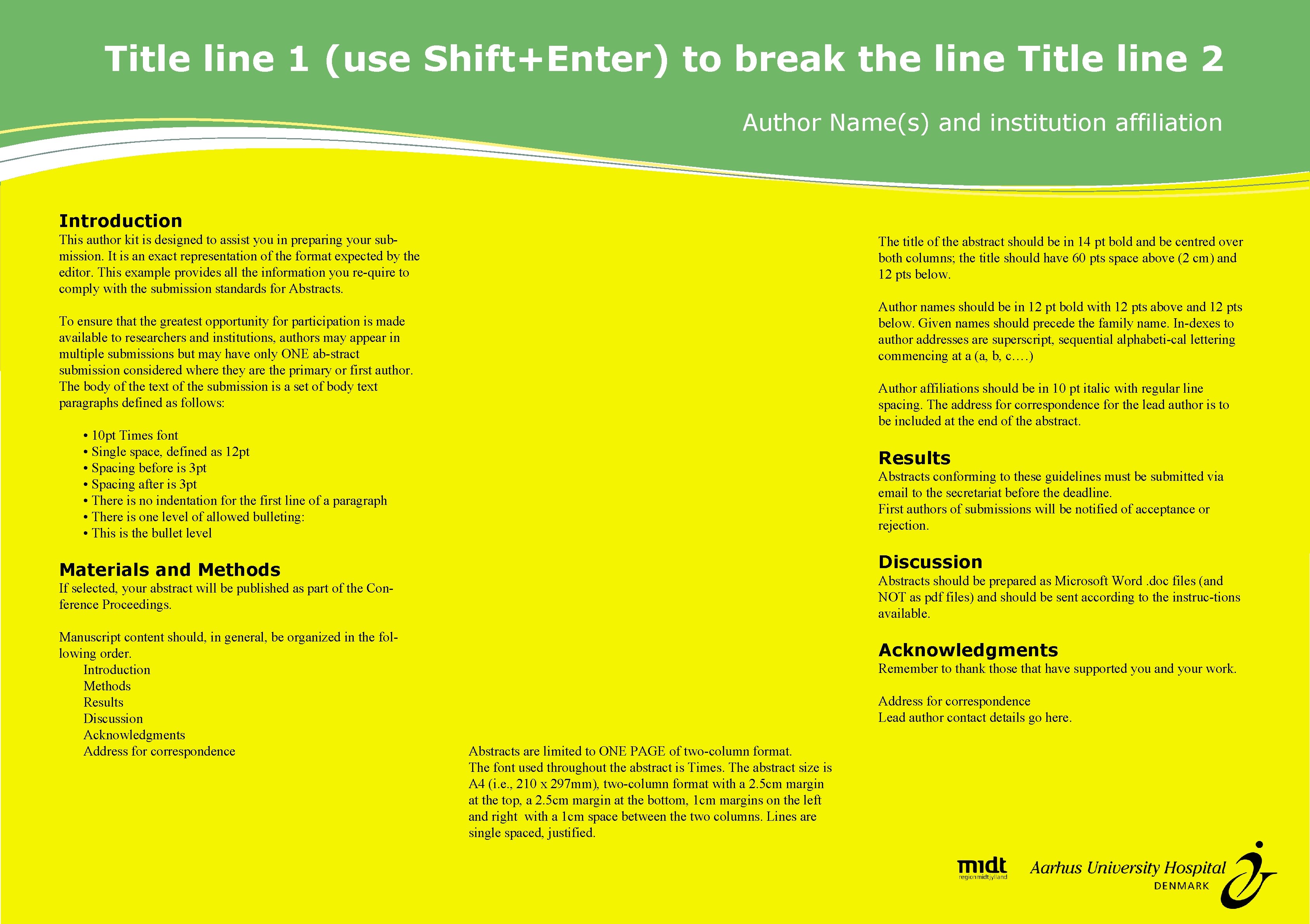Title Line Guide Title line 1 use ShiftEnter to break the