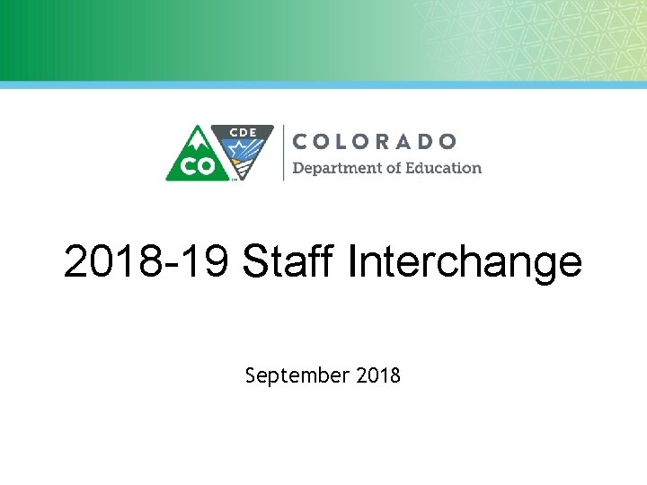 2018 -19 Staff Interchange September 2018 