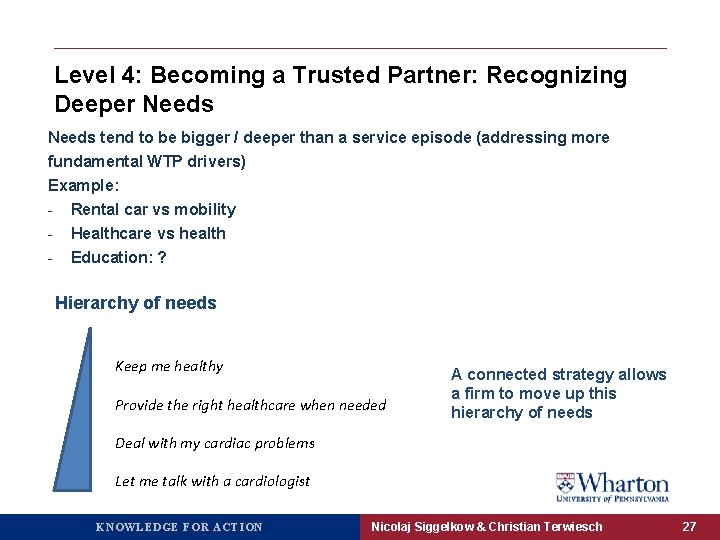 Level 4: Becoming a Trusted Partner: Recognizing Deeper Needs tend to be bigger /