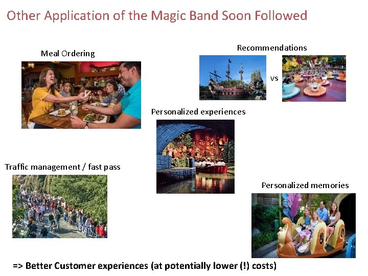 Other Application of the Magic Band Soon Followed Meal Ordering Recommendations vs Personalized experiences