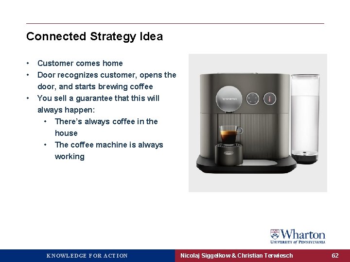 Connected Strategy Idea • • • Customer comes home Door recognizes customer, opens the