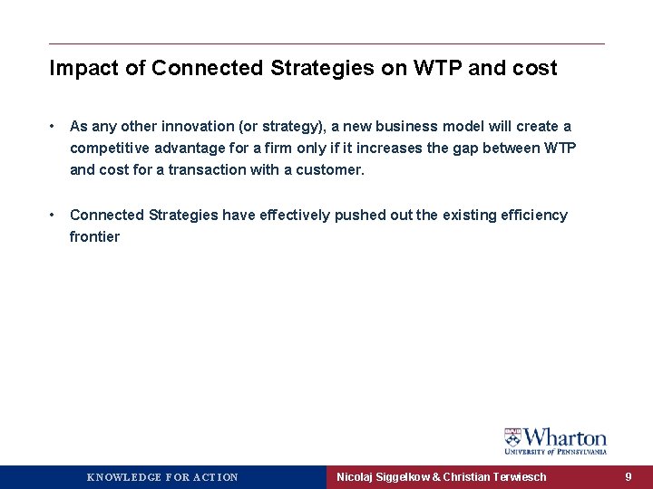 Impact of Connected Strategies on WTP and cost • As any other innovation (or