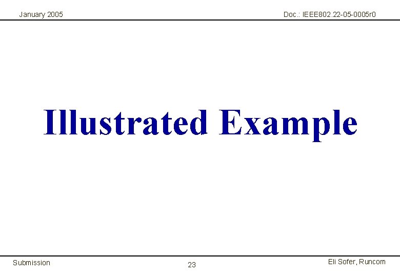January 2005 Doc. : IEEE 802. 22 -05 -0005 r 0 Illustrated Example Submission