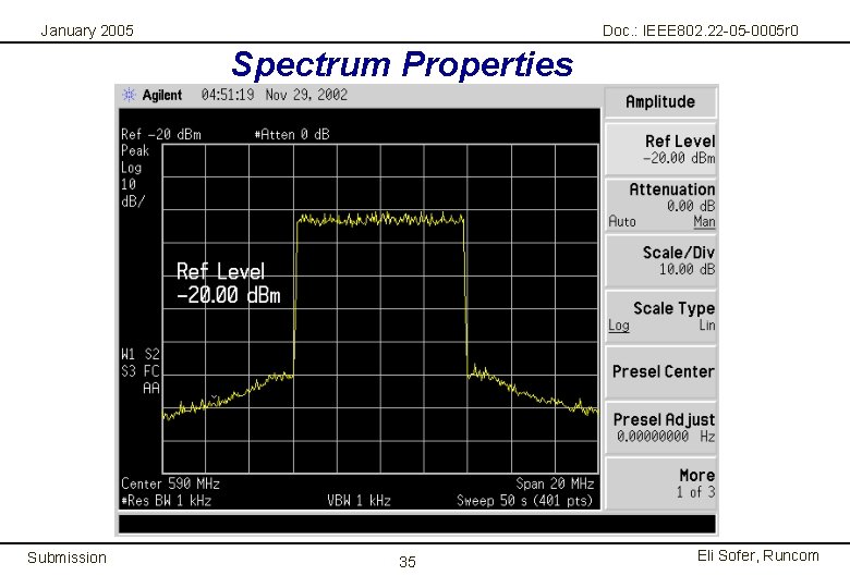 January 2005 Doc. : IEEE 802. 22 -05 -0005 r 0 Spectrum Properties Submission