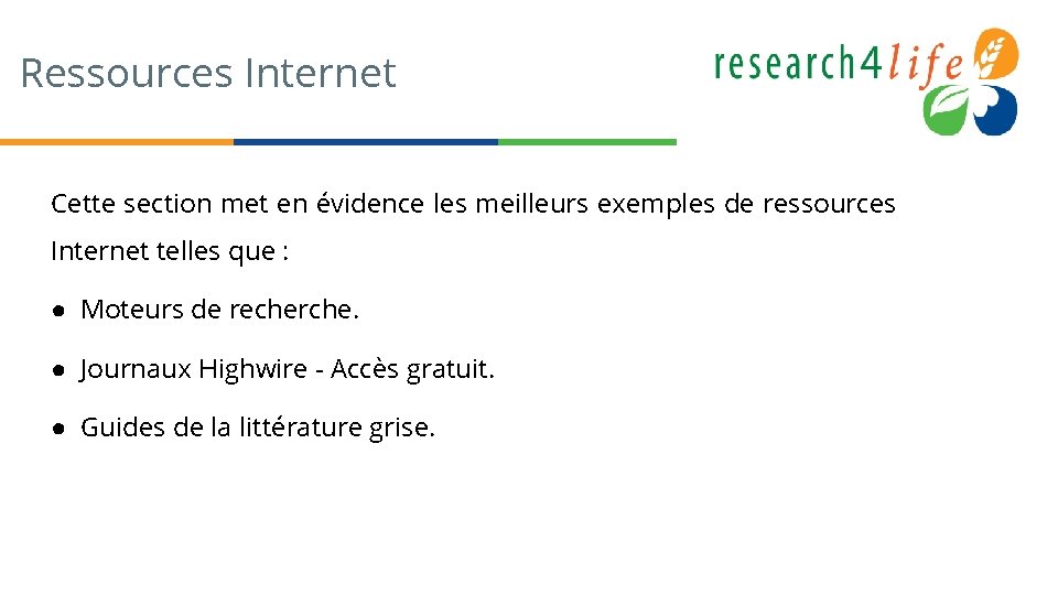 Ressources Internet Cette section met en évidence les meilleurs exemples de ressources Internet telles