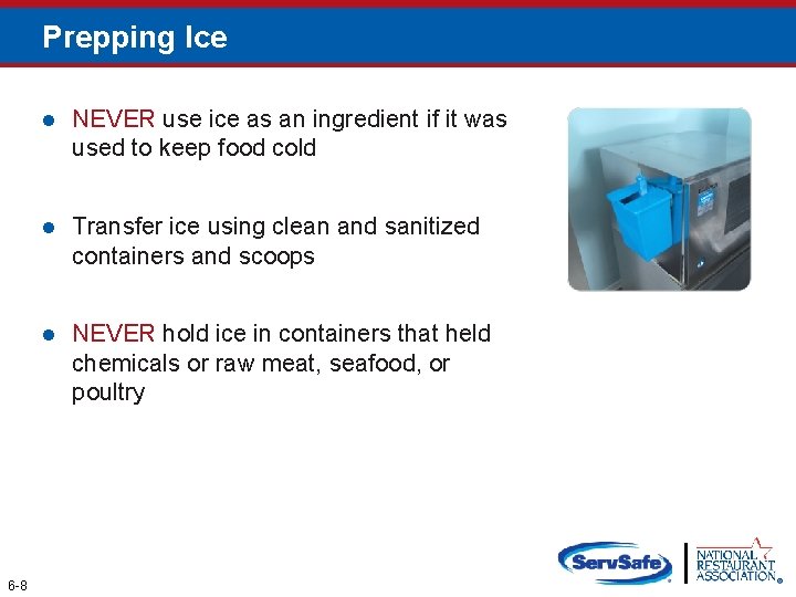 Prepping Ice 6 -8 l NEVER use ice as an ingredient if it was