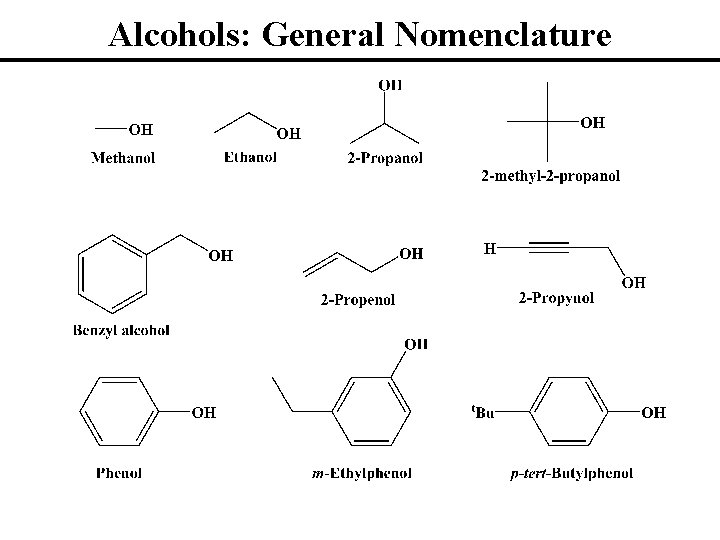 Alcohols: General Nomenclature 