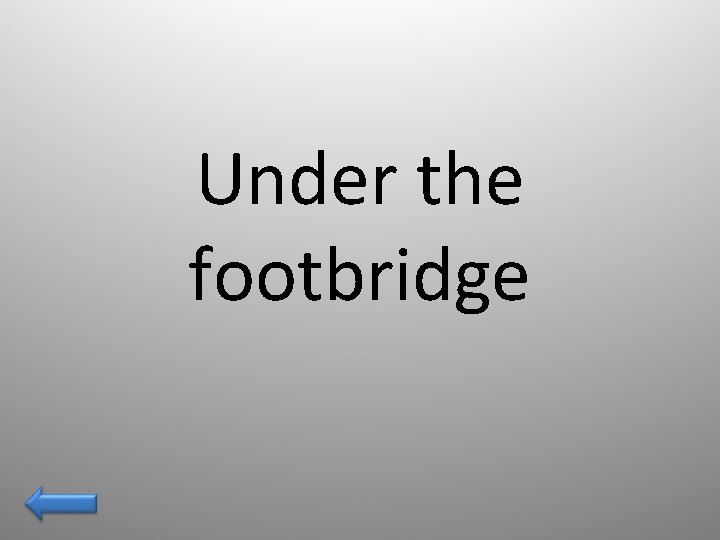 Under the footbridge 