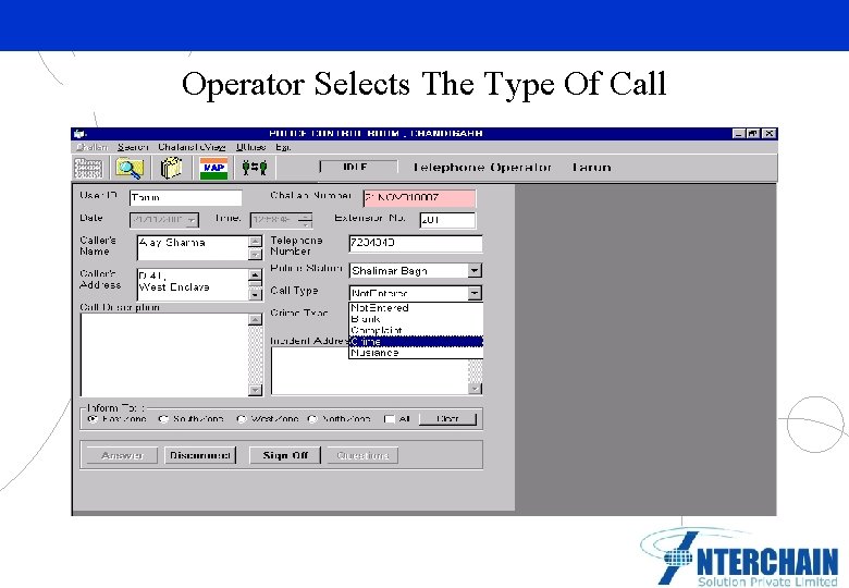 Operator Selects The Type Of Call Partner Logo Here 