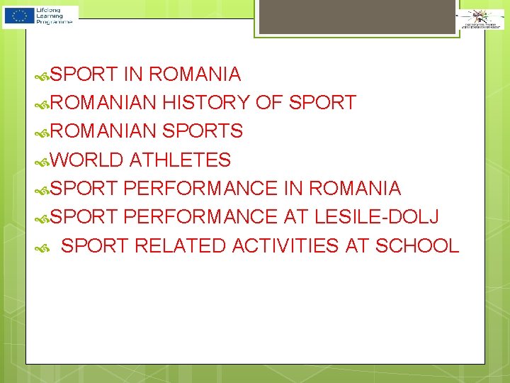  SPORT IN ROMANIAN HISTORY OF SPORT ROMANIAN SPORTS WORLD ATHLETES SPORT PERFORMANCE IN