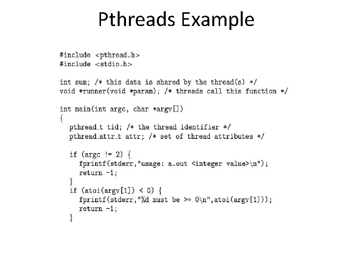 Pthreads Example 