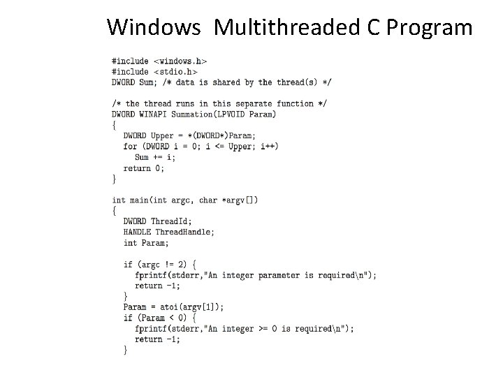 Windows Multithreaded C Program 