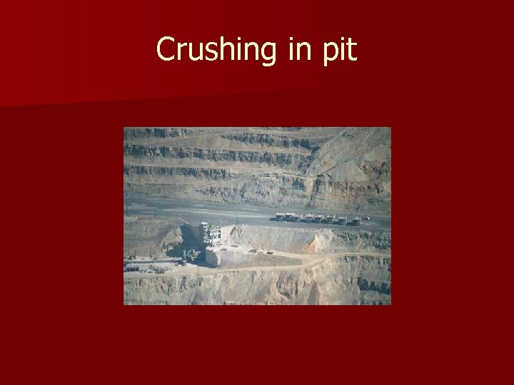 Crushing in pit 
