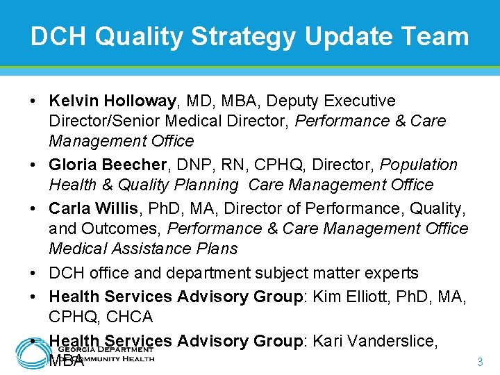 2021 2023 Georgia Department of Community Health Quality
