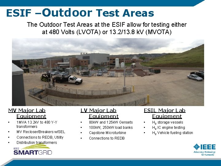 ESIF –Outdoor Test Areas The Outdoor Test Areas at the ESIF allow for testing